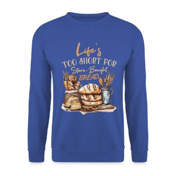 Lustiger Bäcker-Spruch für Bäckerei & Brotbacken - Unisex Pullover - Royalblau - Vorne - Alina (178cm) & Michal (187cm)