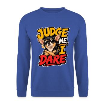 Chihuahua - Unisex Pullover - Royalblau - Vorne - Alina (178cm) & Michal (187cm)