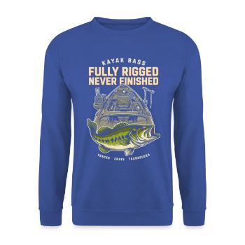 Kajak Bass Voll Ausgerüstet Nie Fertig - Unisex Pullover - Royalblau - Vorne - Alina (178cm) & Michal (187cm)