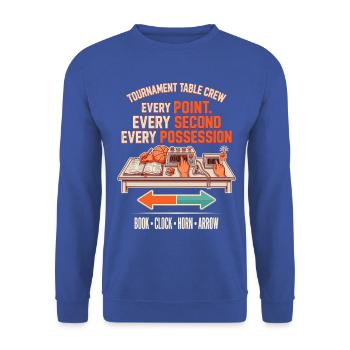Jeder Punkt Jede Sekunde – Spielstatistik - Unisex Pullover - Royalblau - Vorne - Alina (178cm) & Michal (187cm)