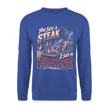 Metzger Schlachter Metzgerhandwerk - Unisex Pullover - Royalblau - Vorne - Alina (178cm) & Michal (187cm)