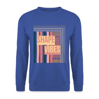 Shape Vibes Farbblockprint - Unisex Pullover - Royalblau - Vorne - Alina (178cm) & Michal (187cm)