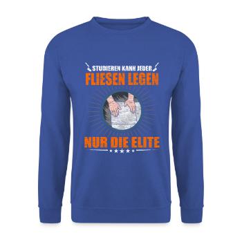 Fliesenleger - Unisex Pullover - Royalblau - Vorne - Alina (178cm) & Michal (187cm)
