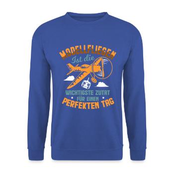 Modellfliegen Perfekter Tag Modellflug - Unisex Pullover - Royalblau - Vorne - Alina (178cm) & Michal (187cm)