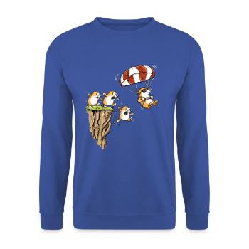 Lemming Fallschirm Individualität Paragliding Humo - Unisex Pullover - Royalblau - Vorne - Alina (178cm) & Michal (187cm)