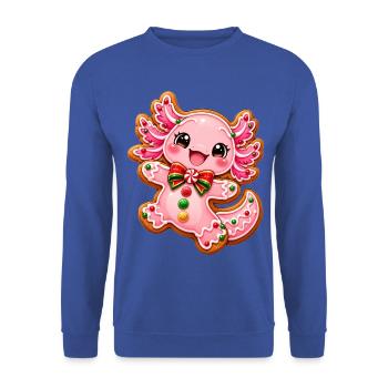 Zuckersüßer Keksdrache Cartoon - Unisex Pullover - Royalblau - Vorne - Alina (178cm) & Michal (187cm)