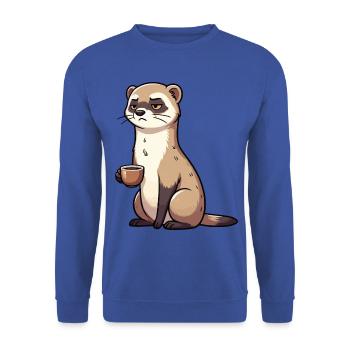 Frettchen Frettchenhalter Frettchenbesitzer - Unisex Pullover - Royalblau - Vorne - Alina (178cm) & Michal (187cm)