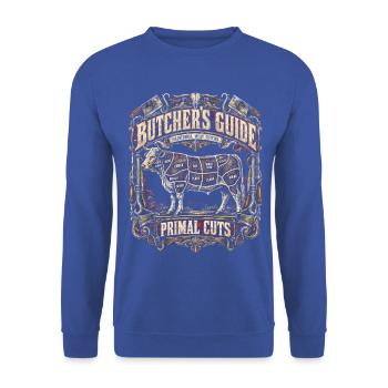 Metzger Schlachter Metzgerhandwerk - Unisex Pullover - Royalblau - Vorne - Alina (178cm) & Michal (187cm)