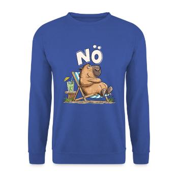Nö Capybara Urlaub Pause Auszeit Sarkasmus - Unisex Pullover - Royalblau - Vorne - Alina (178cm) & Michal (187cm)