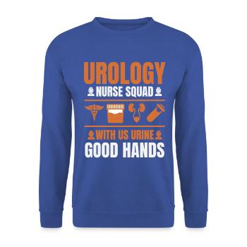 Urologie-krankenschwester--abteilung Pflege - Unisex Pullover - Royalblau - Vorne - Alina (178cm) & Michal (187cm)