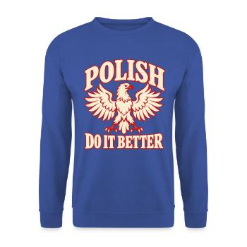 Polnischer Adler und Nationalstolz - Unisex Pullover - Royalblau - Vorne - Alina (178cm) & Michal (187cm)