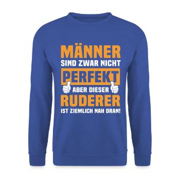 Lustige Ruderer Sprüche - Unisex Pullover - Royalblau - Vorne - Alina (178cm) & Michal (187cm)