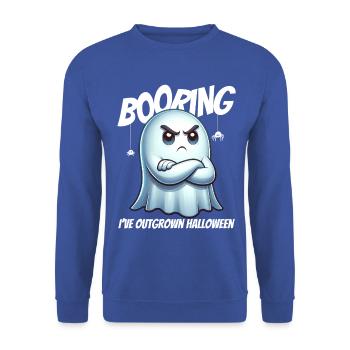 Booring Halloween Geist - Unisex Pullover - Royalblau - Vorne - Alina (178cm) & Michal (187cm)