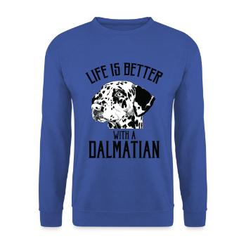 Dalmatian Dog - Unisex Pullover - Royalblau - Vorne - Alina (178cm) & Michal (187cm)