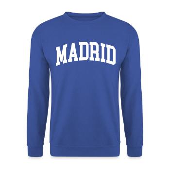 madrid - Unisex Pullover - Royalblau - Vorne - Alina (178cm) & Michal (187cm)
