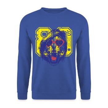 Leopard 80's - Unisex Sweatshirt - royal blue - Front - Alina (178cm) & Michal (187cm)