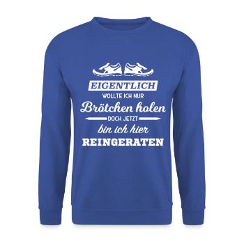 Laufen Marathon joggen Rennen Triathlon Läufer - Unisex Pullover - Royalblau - Vorne - Alina (178cm) & Michal (187cm)