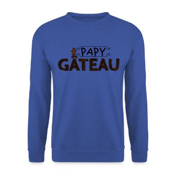 Papy gâteau. - Sweat-shirt Unisexe - bleu royal - Devant - Alina (178cm) & Michal (187cm)
