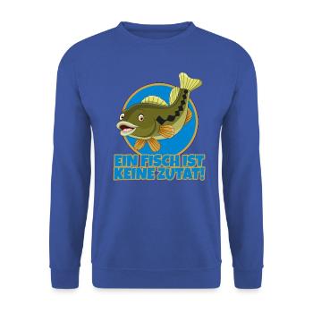 Fisch Vegan - Unisex Pullover - Royalblau - Vorne - Alina (178cm) & Michal (187cm)