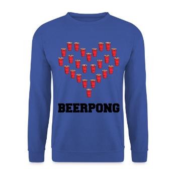Beerpong Heart Beer Pong - Unisex Sweatshirt - royal blue - Front - Alina (178cm) & Michal (187cm)