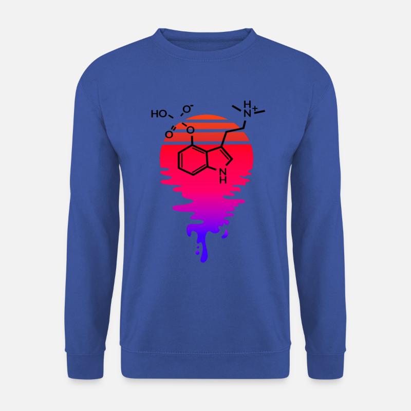 Psilocybin Molecule with Retro Sunset - Unisex Sweatshirt - royal blue