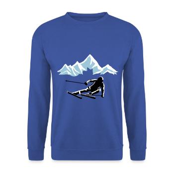 Skifahrer und Berge, skifahren - Unisex Pullover - Royalblau - Vorne - Alina (178cm) & Michal (187cm)