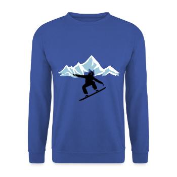 Snowboarders et montagnes avec neige - Sweat-shirt Unisexe - bleu royal - Devant - Alina (178cm) & Michal (187cm)