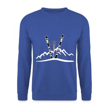 Skiing and mountains, skiing - Unisex Sweatshirt - royal blue - Front - Alina (178cm) & Michal (187cm)