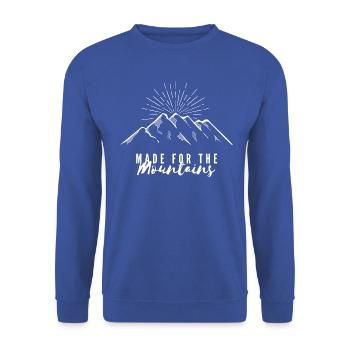 Made for the mountains Logo - Unisex Pullover - Royalblau - Vorne - Alina (178cm) & Michal (187cm)