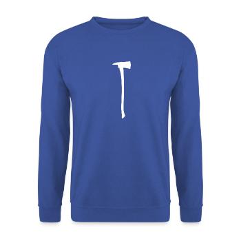 Axt Silhouette Weiss - Unisex Pullover - Royalblau - Vorne - Alina (178cm) & Michal (187cm)