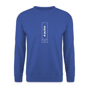 Glaube Durch Jesus Senkrechtes Design - Unisex Pullover - Royalblau - Vorne - Alina (178cm) & Michal (187cm)