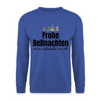 Hund Hunde Weihnachten - lustiger Weihnachtsspruch - Unisex Pullover - Royalblau - Vorne - Alina (178cm) & Michal (187cm)