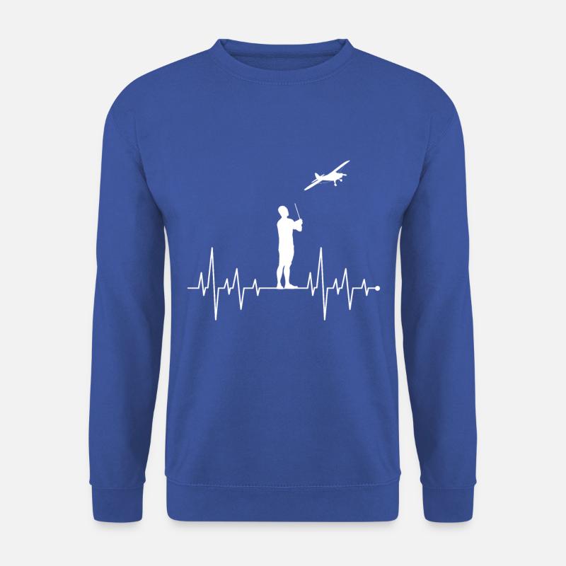 Herzschlag Herzfrequenz Herzlinie Modelflugzeug - Unisex Pullover - Royalblau