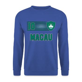 Macau Fußball Mannschaft - Unisex Pullover - Royalblau - Vorne - Alina (178cm) & Michal (187cm)