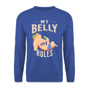 chemise amusante mon ventre mes règles drôles dictons chemise - Sweat-shirt Unisexe - bleu royal - Devant - Alina (178cm) & Michal (187cm)