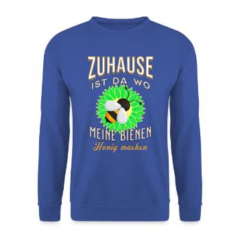 Zuhause ist wo meine Bienen.... T-Shirt für Imker - Unisex Pullover - Royalblau - Vorne - Alina (178cm) & Michal (187cm)