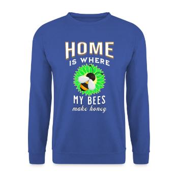 Zuhause ist wo meine Bienen Honig machen Zuhause - Unisex Pullover - Royalblau - Vorne - Alina (178cm) & Michal (187cm)