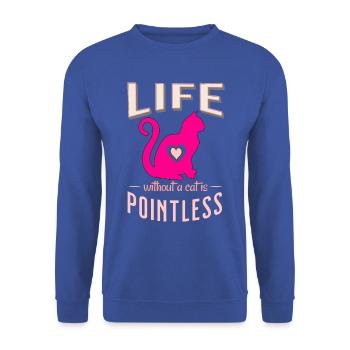La vie sans chat est inutile Cats Sleep Shirt - Sweat-shirt Unisexe - bleu royal - Devant - Alina (178cm) & Michal (187cm)