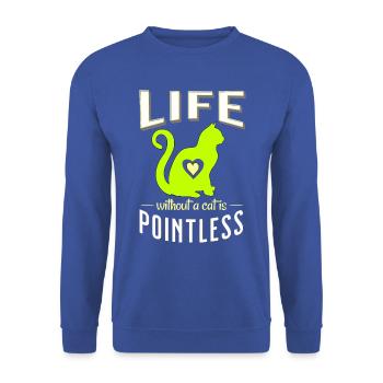 vert une vie sans chat est inutile chats - Sweat-shirt Unisexe - bleu royal - Devant - Alina (178cm) & Michal (187cm)