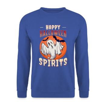happy halloween spirits with bat and moon party - Unisex Sweatshirt - royal blue - Front - Alina (178cm) & Michal (187cm)
