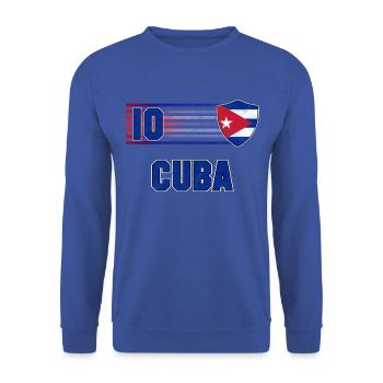 Kuba Fußball Mannschaft - Unisex Pullover - Royalblau - Vorne - Alina (178cm) & Michal (187cm)