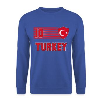 Türkei Fußball Mannschaft - Unisex Pullover - Royalblau - Vorne - Alina (178cm) & Michal (187cm)