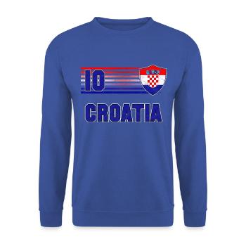 Croatia Football Team - Unisex Sweatshirt - royal blue - Front - Alina (178cm) & Michal (187cm)
