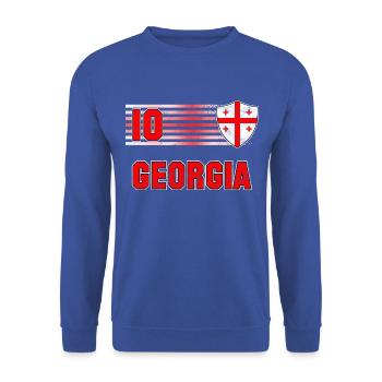 Georgien Fußball Mannschaft - Unisex Pullover - Royalblau - Vorne - Alina (178cm) & Michal (187cm)
