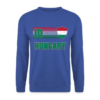 Hungary Football Team - Unisex Sweatshirt - royal blue - Front - Alina (178cm) & Michal (187cm)