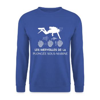 Motif les merveille de la plongée sous marine - Sweat-shirt Unisexe - bleu royal - Devant - Alina (178cm) & Michal (187cm)