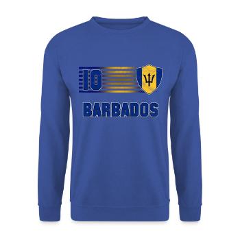Barbados Fußball Mannschaft - Unisex Pullover - Royalblau - Vorne - Alina (178cm) & Michal (187cm)