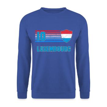 Luxemburg Fußball Mannschaft - Unisex Pullover - Royalblau - Vorne - Alina (178cm) & Michal (187cm)