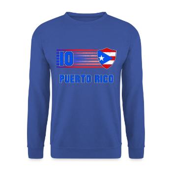 Puerto Rico Fußball Mannschaft - Unisex Pullover - Royalblau - Vorne - Alina (178cm) & Michal (187cm)