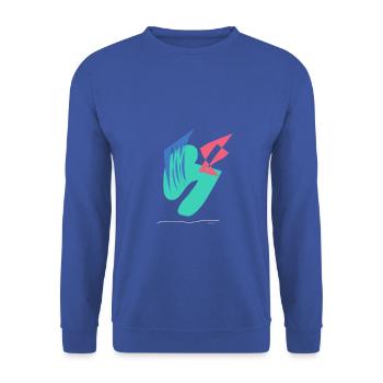 Line color - Unisex Pullover - Royalblau - Vorne - Alina (178cm) & Michal (187cm)